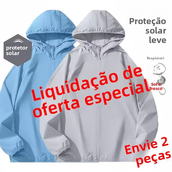 Jaqueta Masculina de Verão em Seda Gelada Leve com Proteção Solar, Respirável para Pesca e Atividades ao Ar Livre, Tamanho ...