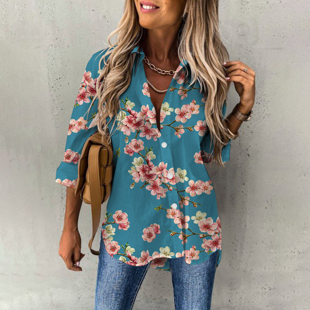 Nueva moda de primavera para mujer, camisa informal con botones de calle, blusa holgada de manga larga elegante y cómoda, ropa de oficina para mujer