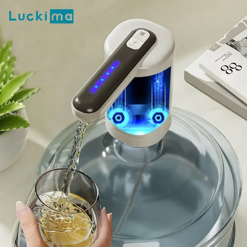 Bombas dobles, potente dispensador de agua automático, botella de galón de agua portátil, bomba con interruptor, carga USB para el hogar, cocina y oficina
