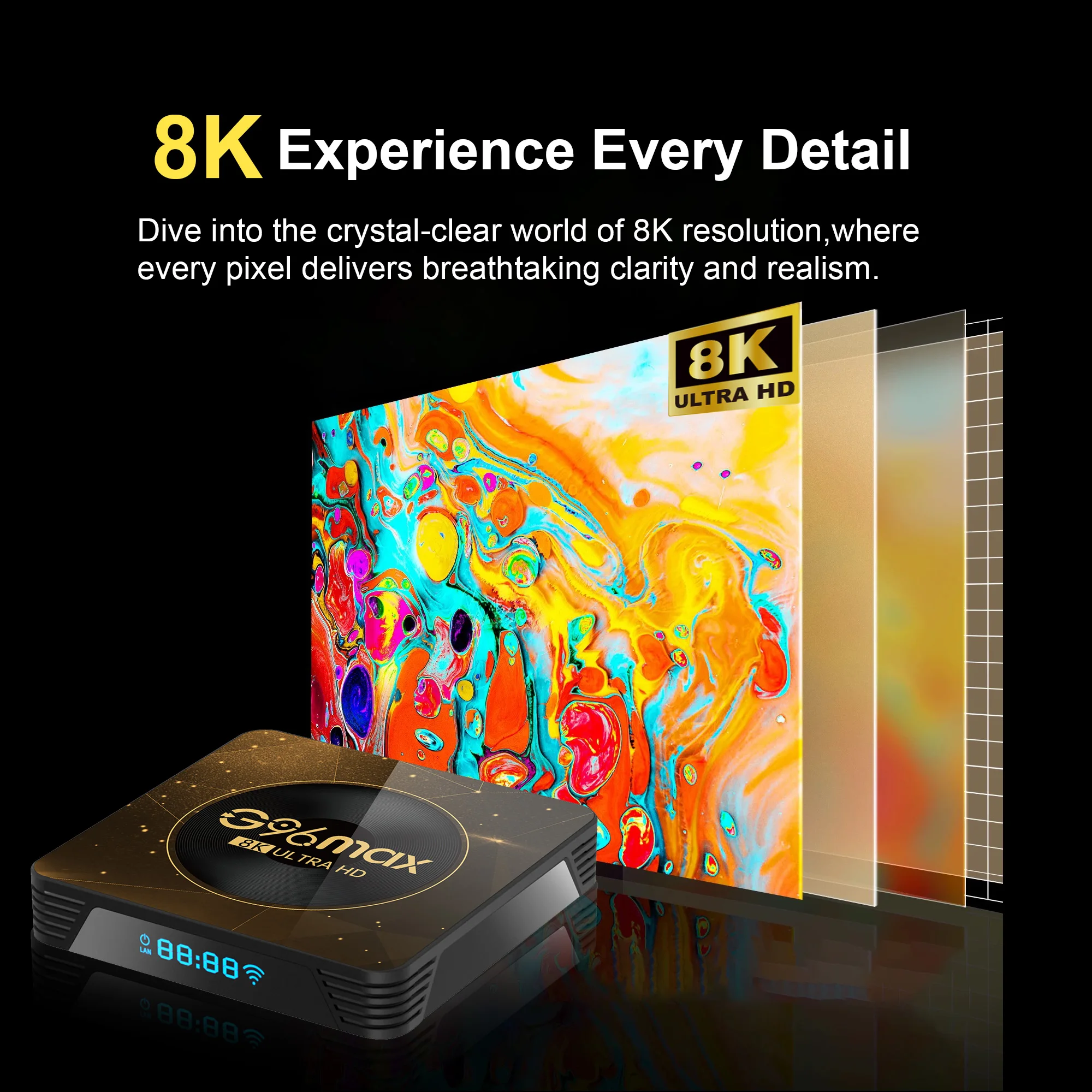 G96max A13 Android13 8K TV Box Wifi6 Transmission Media Player  Rockchip3528 32G64G Large Memory Netflix Youtube Free Live TV