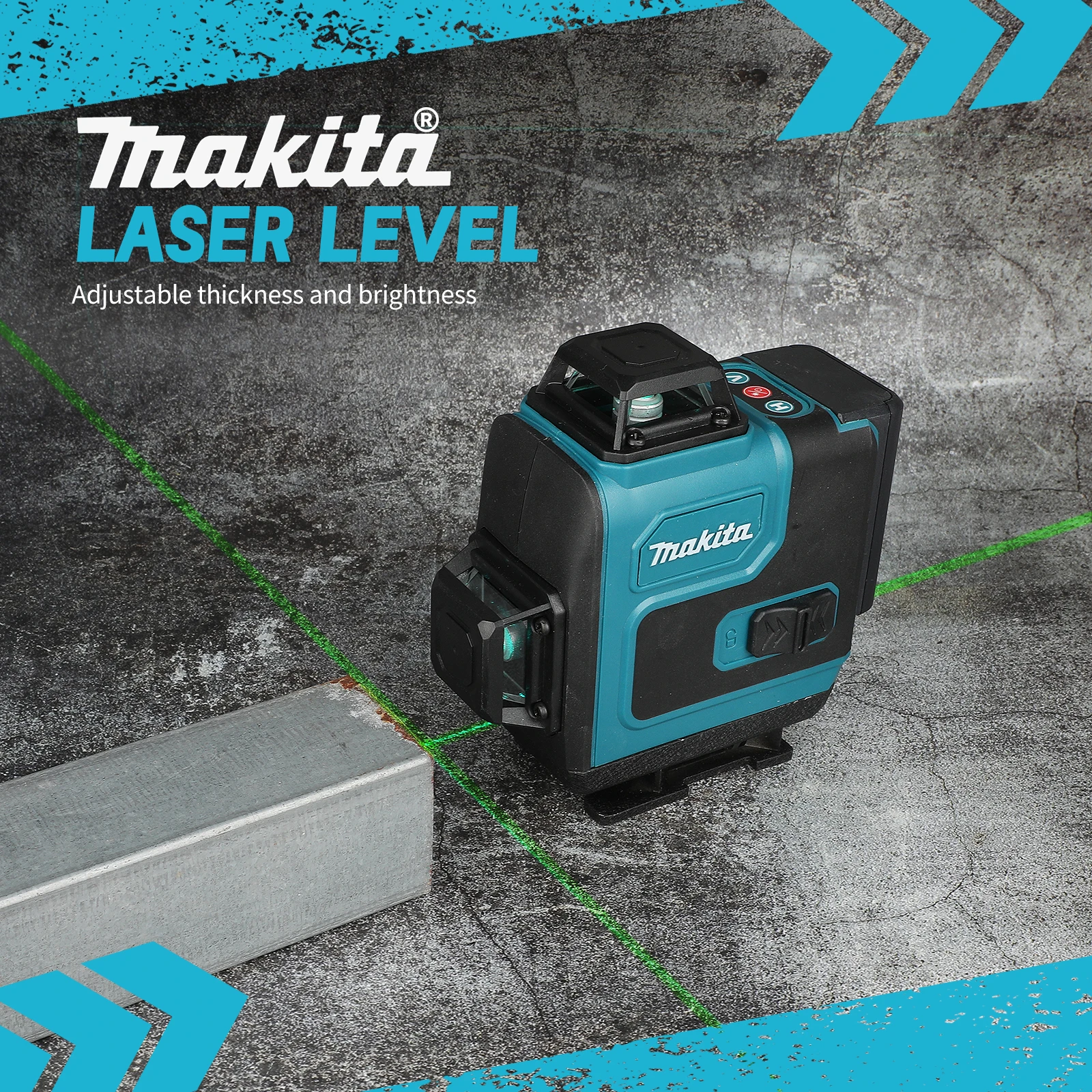 Makita Hoge Precisie 16-Lijn 360 Horizontale Verticale Groen Licht Laser Kruis Wandmontage Draagbare Niveau Hoge Precisie