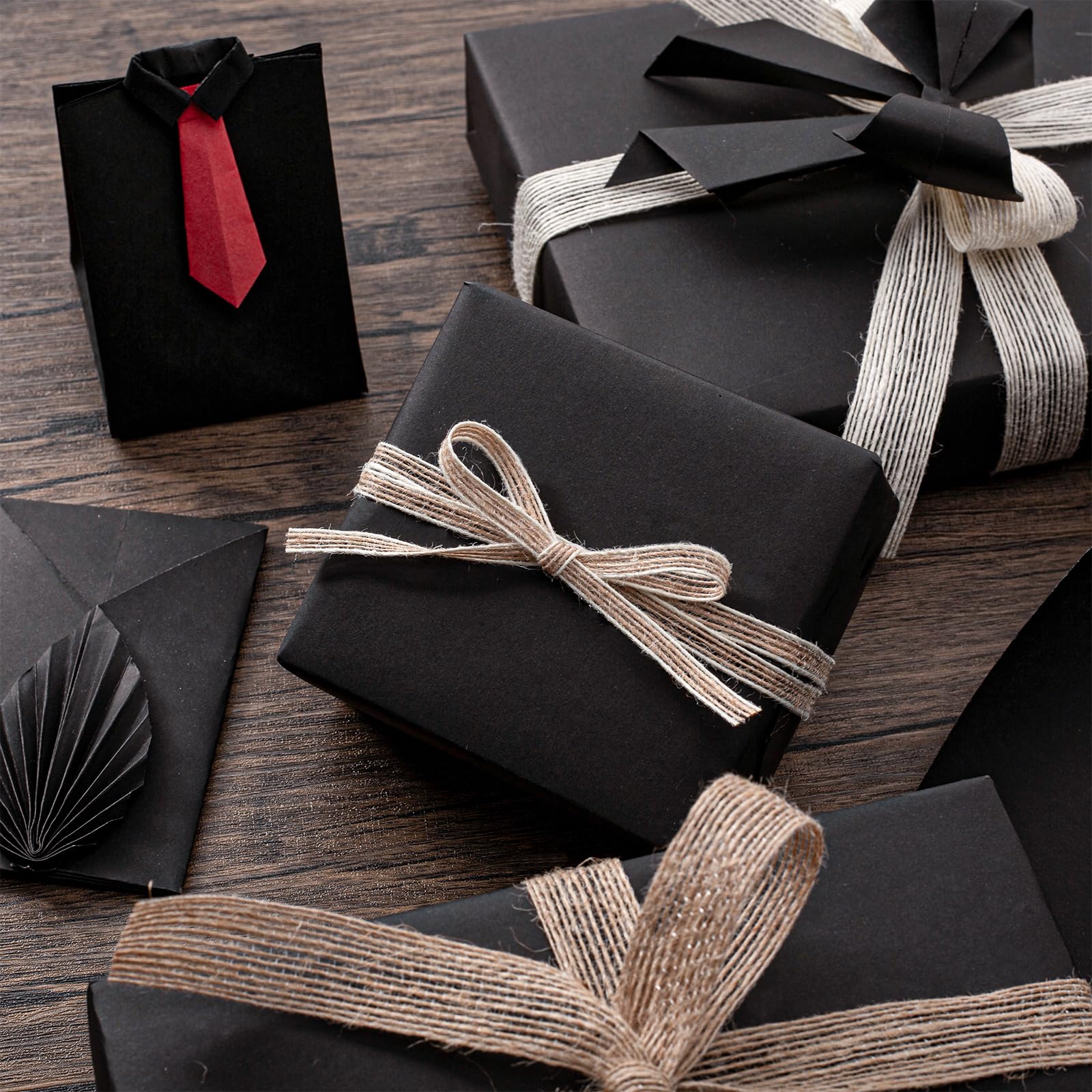 ม้วนกระดาษคราฟท์สีดําสําหรับห่อของขวัญย้ายบรรจุม้วนกระดาษสีดําสําหรับภาพวาด DIY ดอกไม้และของขวัญสิ่งแวดล้อมกระดาษ