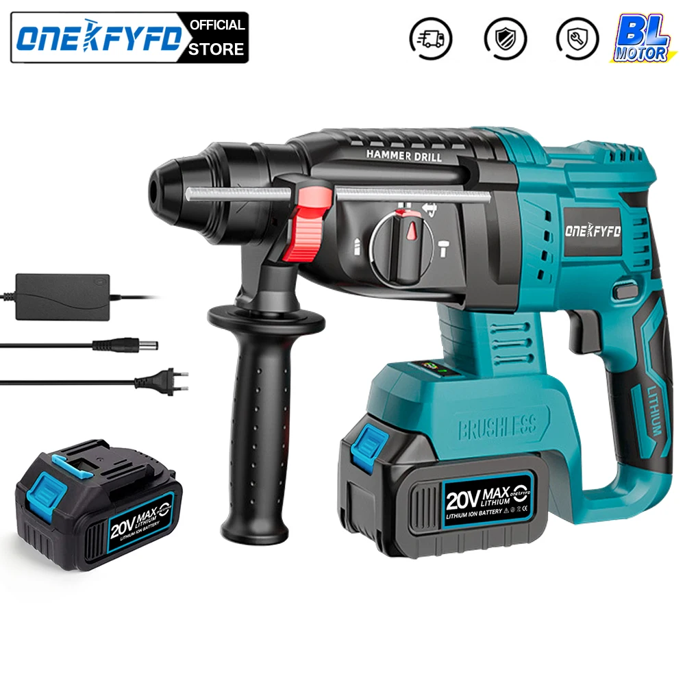 3 in 1 Brushless Impact Hammer 21V Cordless Hammer Drill FUNCTION Multifunctional Steel Concrete Wood For Makita 18V Battery