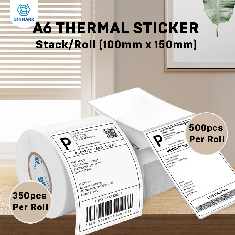 500/350 매 4 "x6" 열 라벨 용지 열 배송 라벨 용 100x150mm 접착 스티커 DHL UPS Express 바코드 라벨