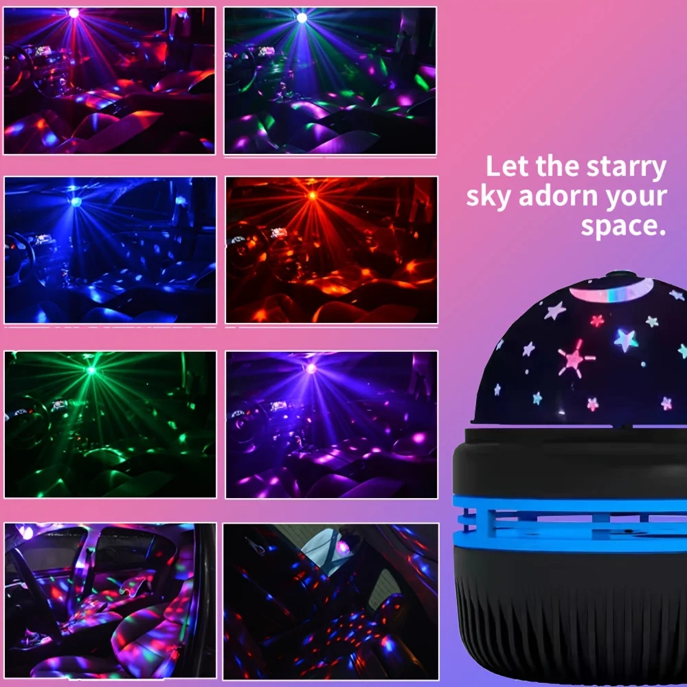 Światła LED gwiaździstego nieba Lampki nocne do sypialni 5 V USB Dekoracja Lampa projektora atmosferycznego 360 °   Obrotowe na wesela Boże Narodzenie