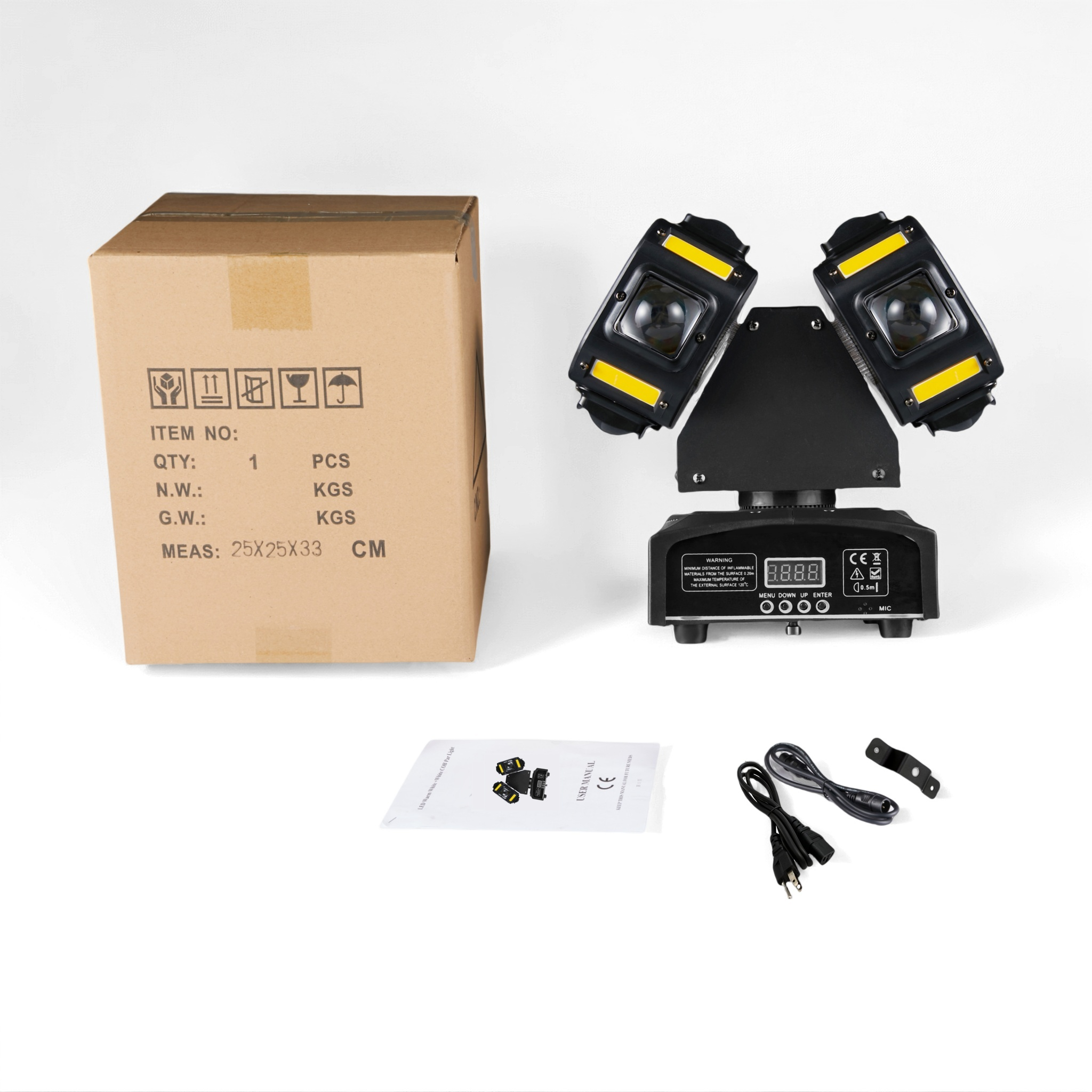 Cabeça móvel led 3 em 1, 8x12w rgbw, feixe de led de cabeça dupla e estroboscópio 8x5w, ouro brilhante, vermelho e verde, estrela laser, efeito de luz dj