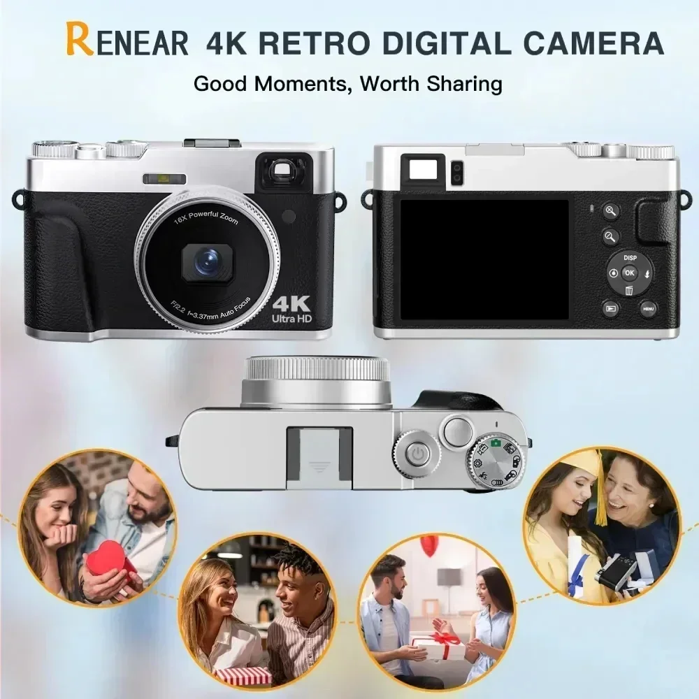 48 Million Pixel HD Digital Camera Retro Shooting Viewfinder Electronic Anti-Shake SLR Cameras Student Micro-Single Cam NEW