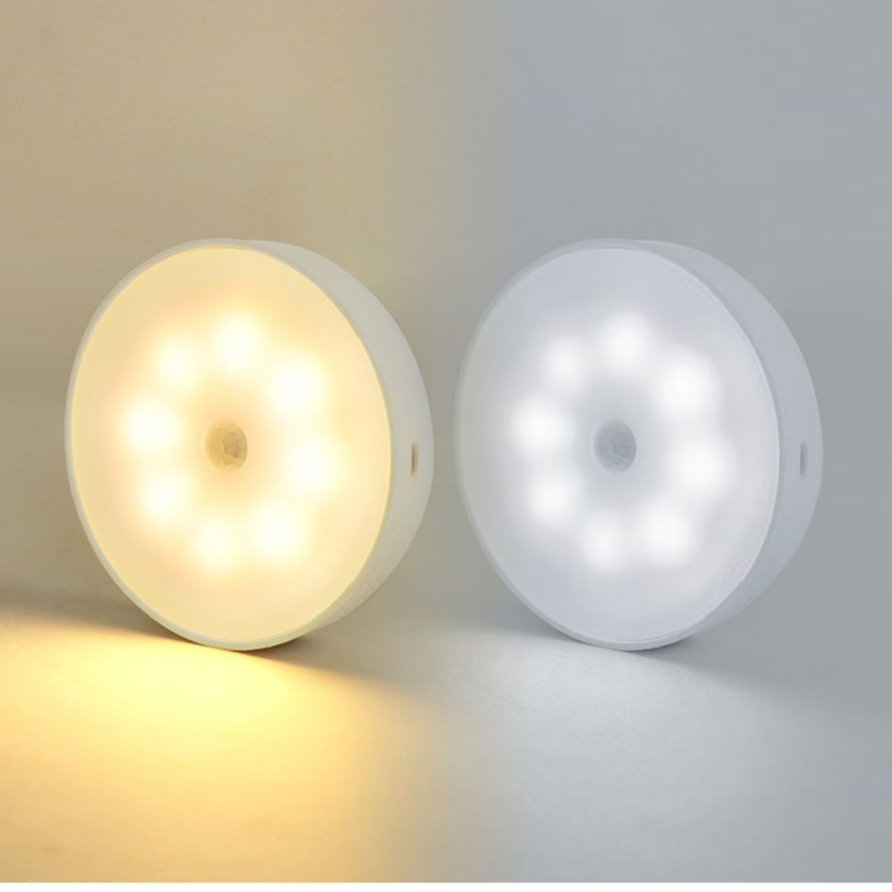 Las luces de detección inteligentes humanas son automáticamente brillantes sin enchufar.