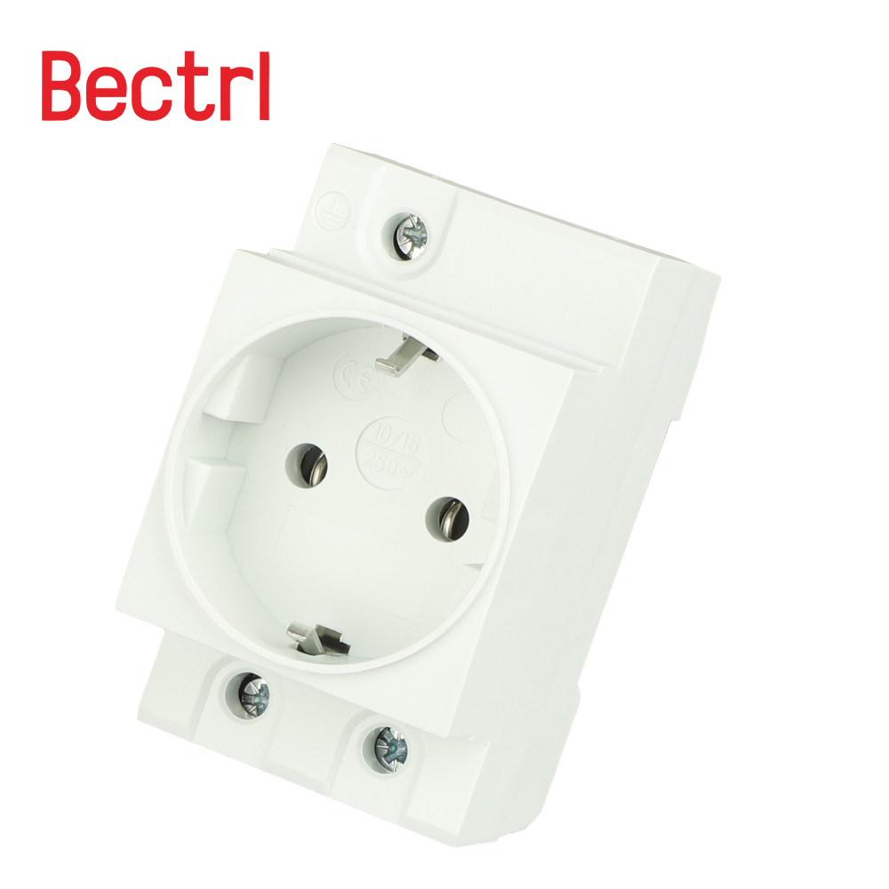 CNC Din Rail 35mm Modulair Mount AC Stopcontact Plug 16A 220V AC Connector Grijs Residentieel Algemene doeleinden Industriële