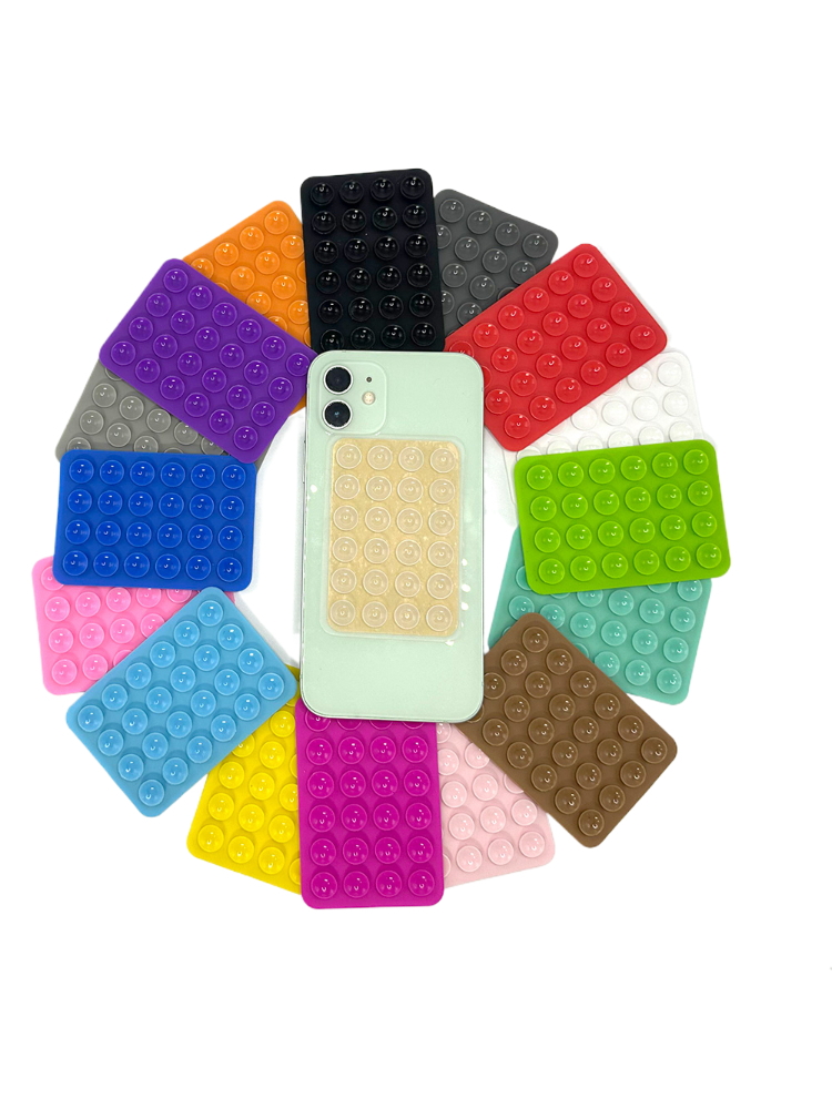 Silicone Mobile Phone Pad with Suction Cup Adhesive Rubber Sucker for Phone Fixation Durable Sticky Backed Silicone Pad for Devi