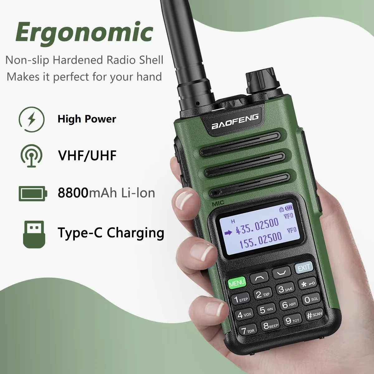 Baofeng M-13 Pro V2 Air Band Walkie Talkie Long Range Wireless Copy Frequency Multi Band NOAA Type-C AM Two Way Radio
