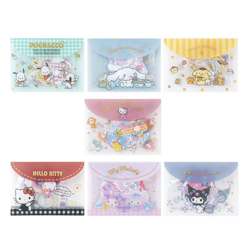 40PCS Kawaii Hello Kitty My Melody Kuromi การ์ตูน Sanrio สติกเกอร์สําหรับเด็กผู้หญิงซองจดหมาย DIY แล็ปท็อปโทรศัพท์เครื่องเขียนสติกเกอร์