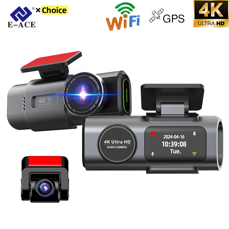 Dashcam Mini 4K UHD GPS Wifi caméra enregistreur 24H Parking double objectif avec 1080P boîte noire caméra de recul Vision nocturne Deadpool