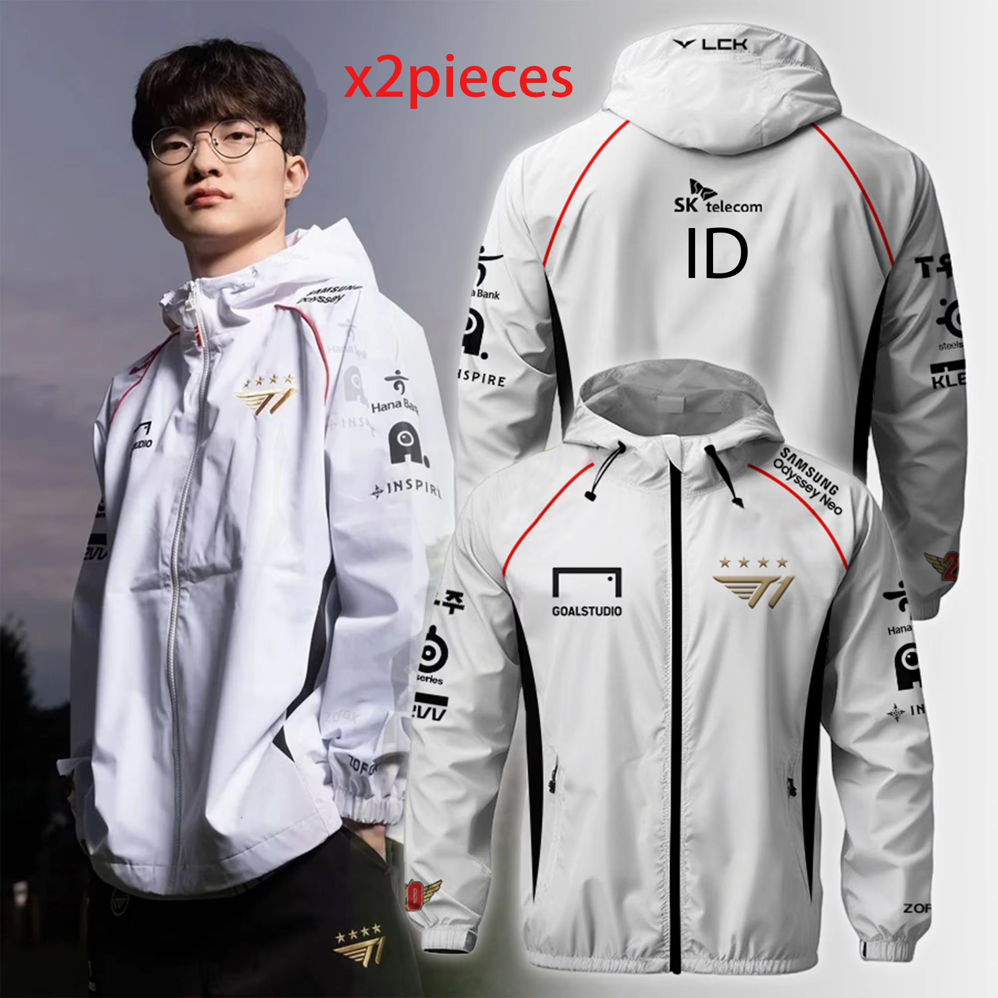 Gorąca wyprzedaż munduru HardsheT1 Worlds Esports Team Jersey LOL Games Faker Fan Support Unisex Oversized Hooded Jacket Custom Name