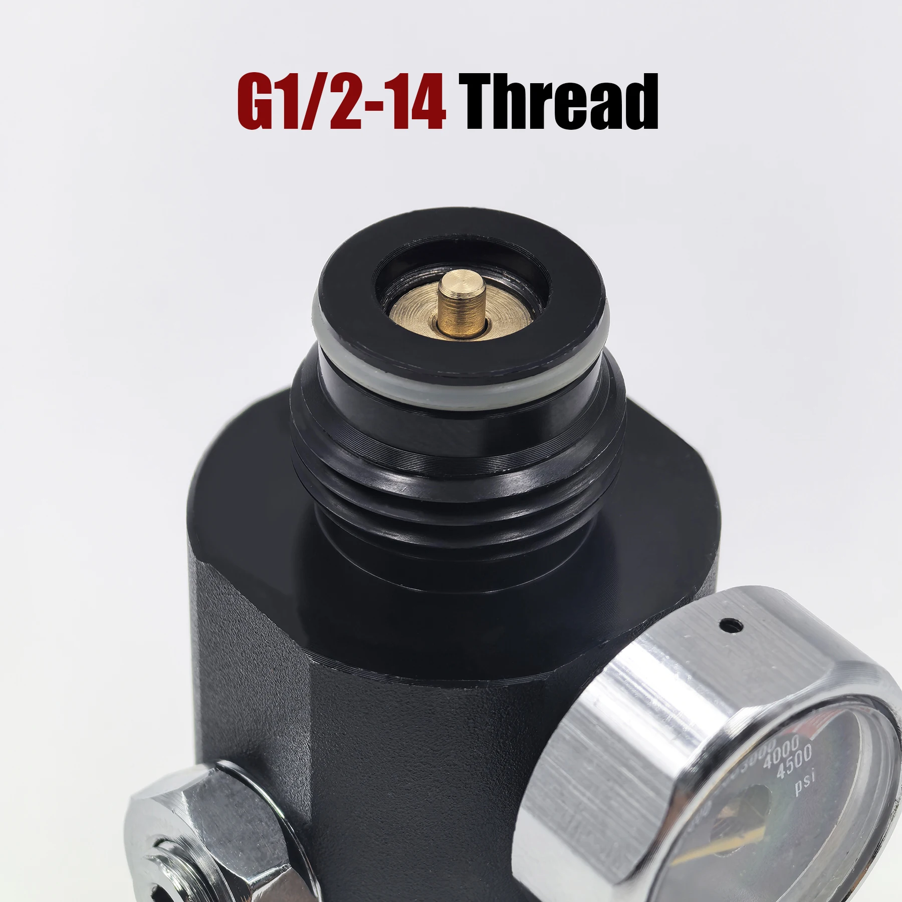 HPA Regulator with Pin Air Valve Regulated Output 0 to 3000psi M18*1.5, 5/8"-18UNF Dual Gauge Adjustable Pneumatic Fill Station