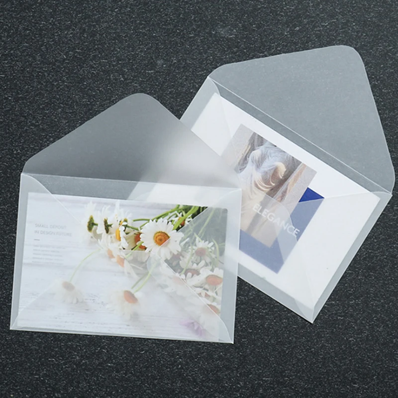 50 unids/lote sobre translúcido en blanco para tarjetas postales de invitaciones caja de regalo europea sobres para tarjetas de mensaje letras de negocios de boda