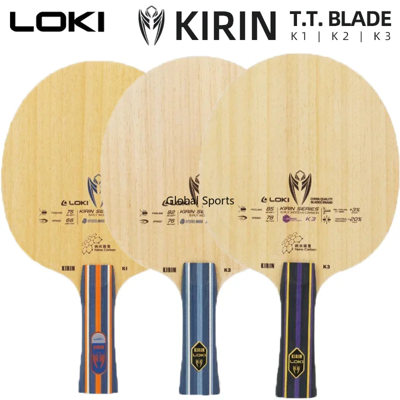 Original LOKI Kirin K1 K2 K3 hoja de tenis de mesa entrada ofensiva hoja de Ping Pong 5 + 2 capas tablero Base FL Grip