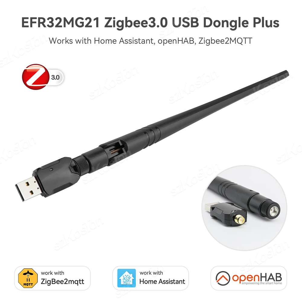 ZigBee-llave electrónica USB 3,0 Plus E, dispositivo inalámbrico Universal, de código abierto, funciona con asistente de casa, OpenHAB, Zigbee2MQTT