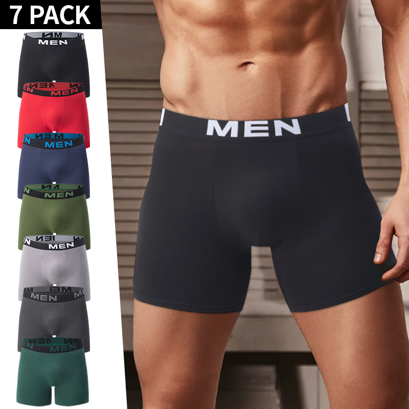 4/5/10 pçs moda masculina roupa interior longa casual boyshort juventude esportes shorts confortável respirável estiramento shorts roupa interior