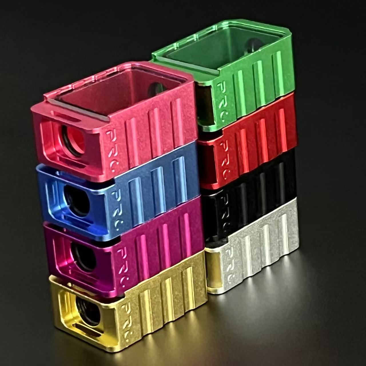 Neue Büro-BORO's kompatible bunte Aluminium-/Acryl-Ersatzbox mit Glasabdeckung, Dichtung, O-Ringe, Tanks, Zubehör, Padfolio