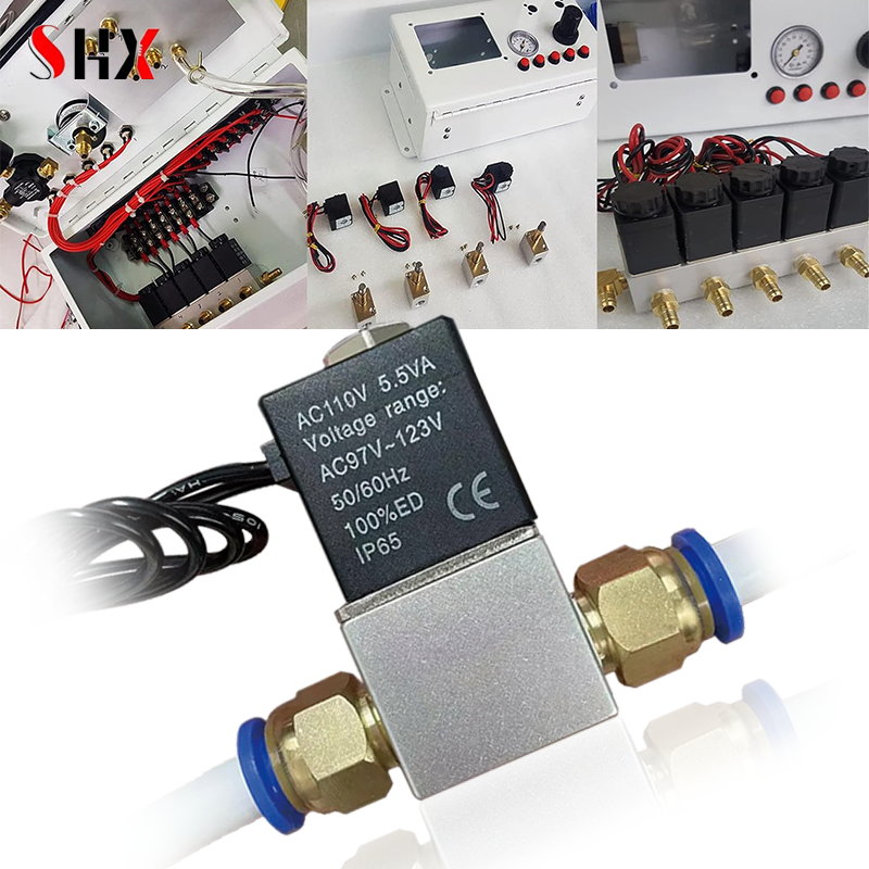 DC 12V 24V 110V 220V voltaje 2 vías para válvula de compresor de aceite de agua de aire 1/4 "válvulas solenoides de aluminio neumáticas normalmente cerradas