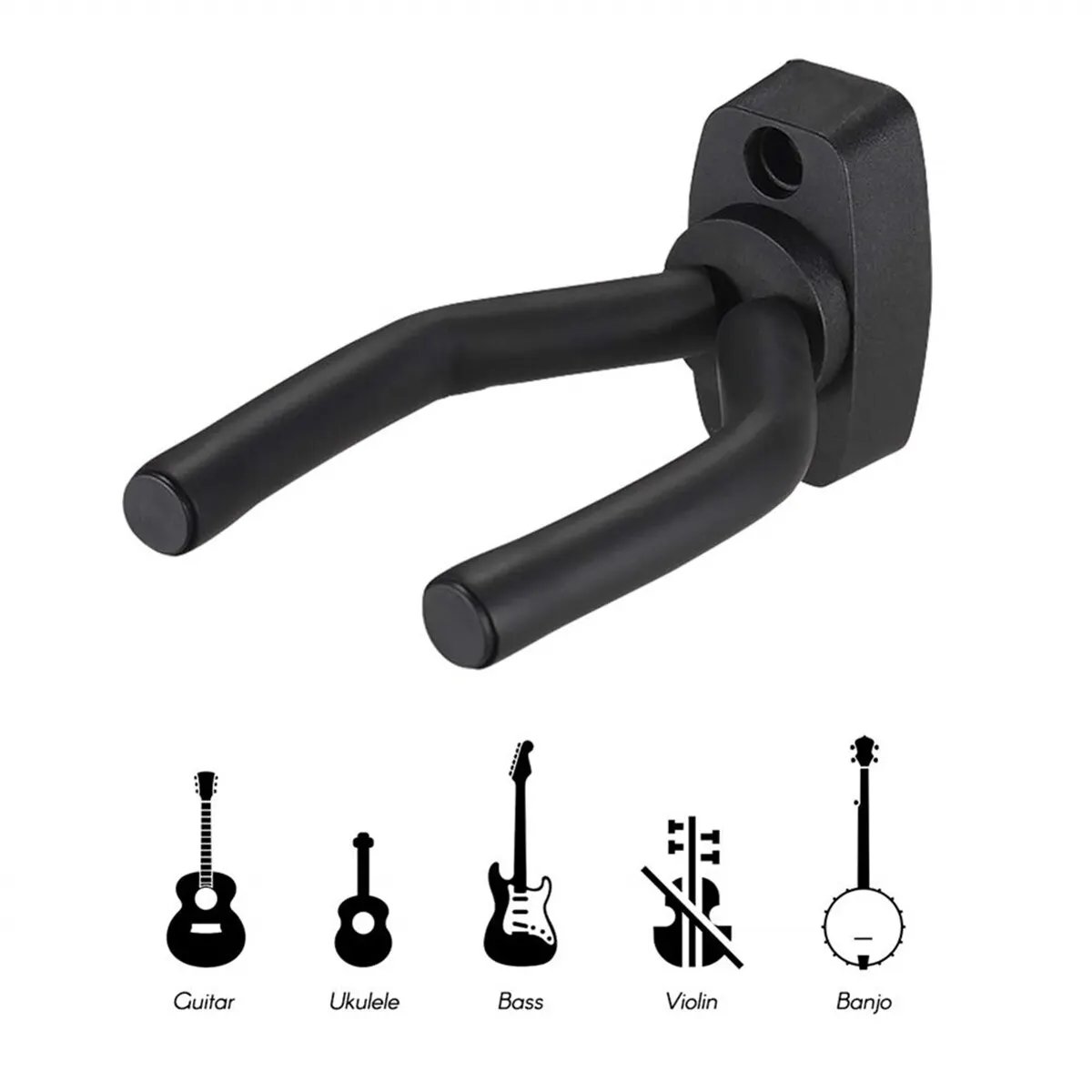 Wieszak na ścianę do gitary Czarny wieszak na gitarę do gitary dla wszystkich rozmiarów gitara basowa mandolina banjo ukulele