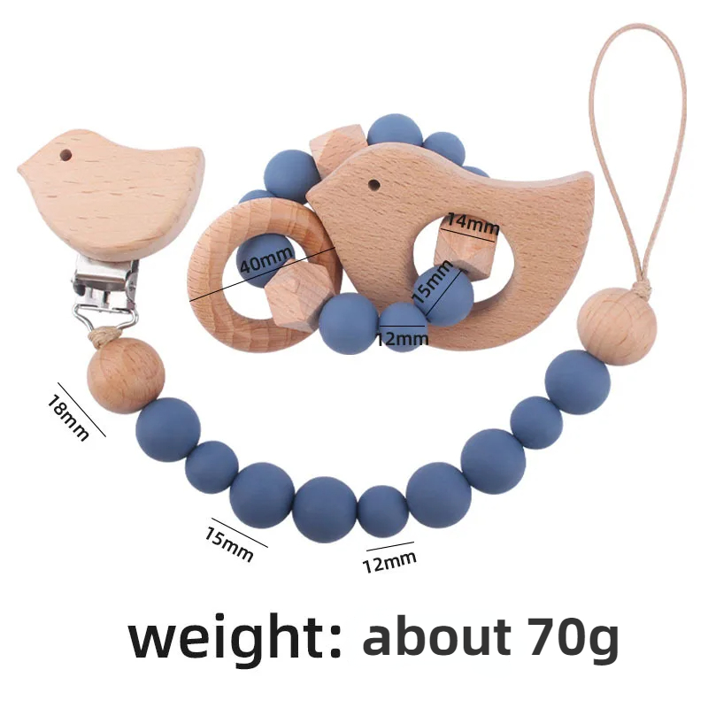 1-2pcs Baby Pacifier คลิปไม้ Teethers สร้อยข้อมือชุดการ์ตูน Star Cloud Cat ซิลิโคนลูกปัดทารก Teething ของเล่น Anti-Lost CHAIN