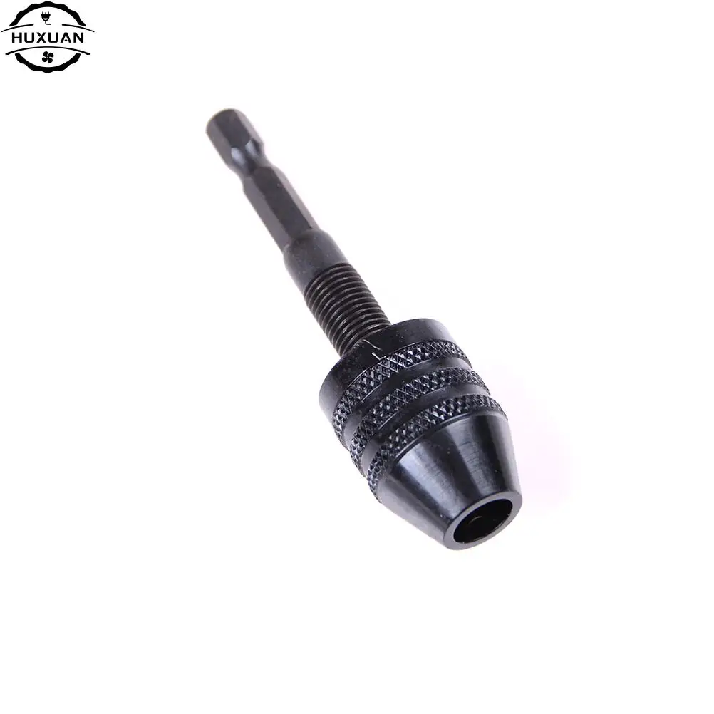Mới Móc Khóa Mũi Khoan Chuck Tua Vít Tác Động Điều Khiển Bộ Chuyển Đổi 1/4 "6.35Mm Chuôi Lục Giác Khoan Dụng Cụ Điện Đen 0.3-6.5Mm