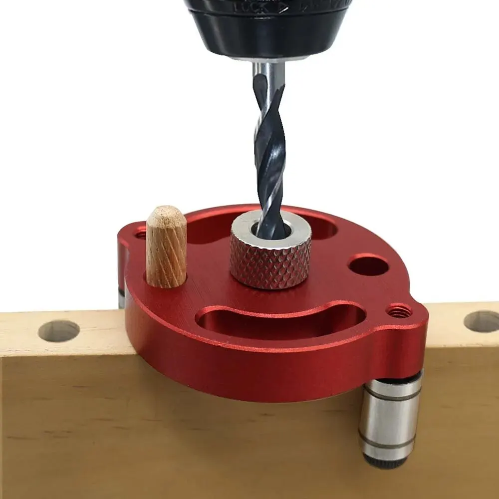 ไม้ Pocket Hole Jig 6/8/10 มม.Self-centering แนวตั้ง Doweling Jig เจาะท่องเที่ยวสําหรับ Locator Hole Puncher ช่างไม้เครื่องมือ