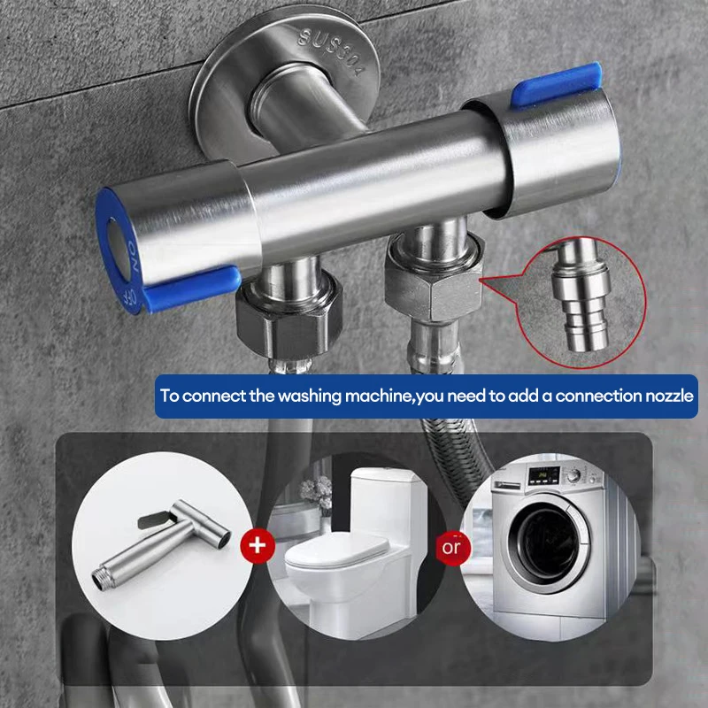 Badezimmer-WC-passendes Bidet-Sprühset, eins in zwei aus doppelter Steuerung, doppelter ausgangshahn, mit flexiblem 1,5 m langem Schlauch