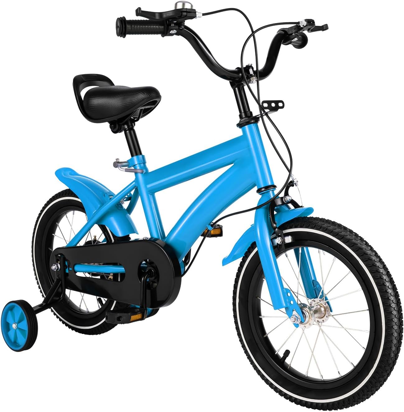 Kinderfahrrad 14-Zoll-Fahrrad Jungen Mädchen Kinderfahrrad für Kinder im Alter von 3 bis 6 Jahren Stabilisatoren Höhenverstellung