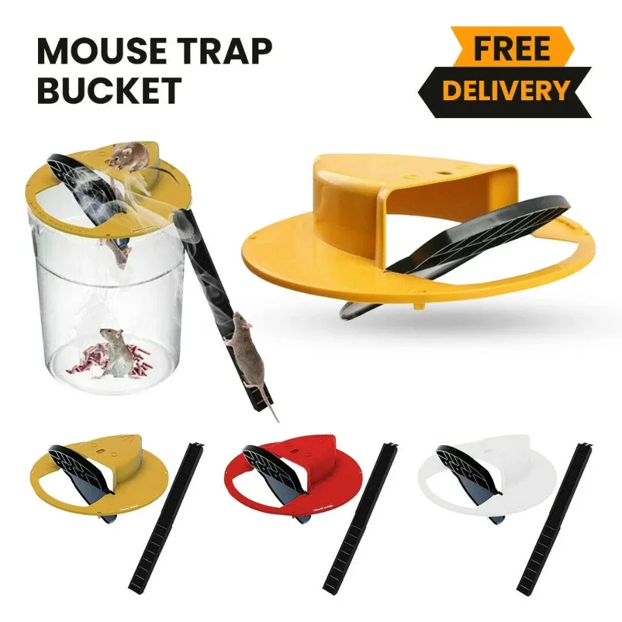 Trappola per topi Flip e slide Coperchio per secchio Trappola per topi per interni ed esterni Ripristino automatico multi cattura