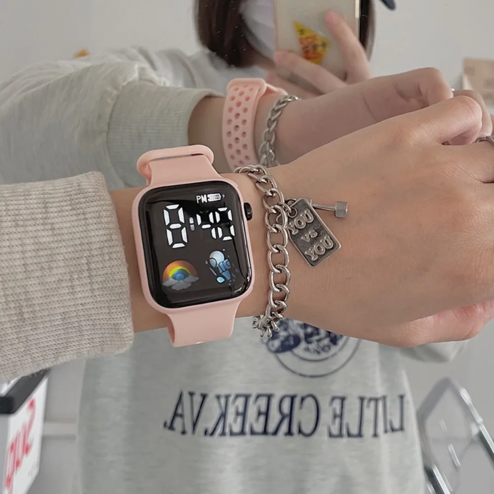 Reloj astro LED tecnológico para mujeres y hombres estudiantes Ins relojes de alta belleza con moda simple y electrónica impermeable