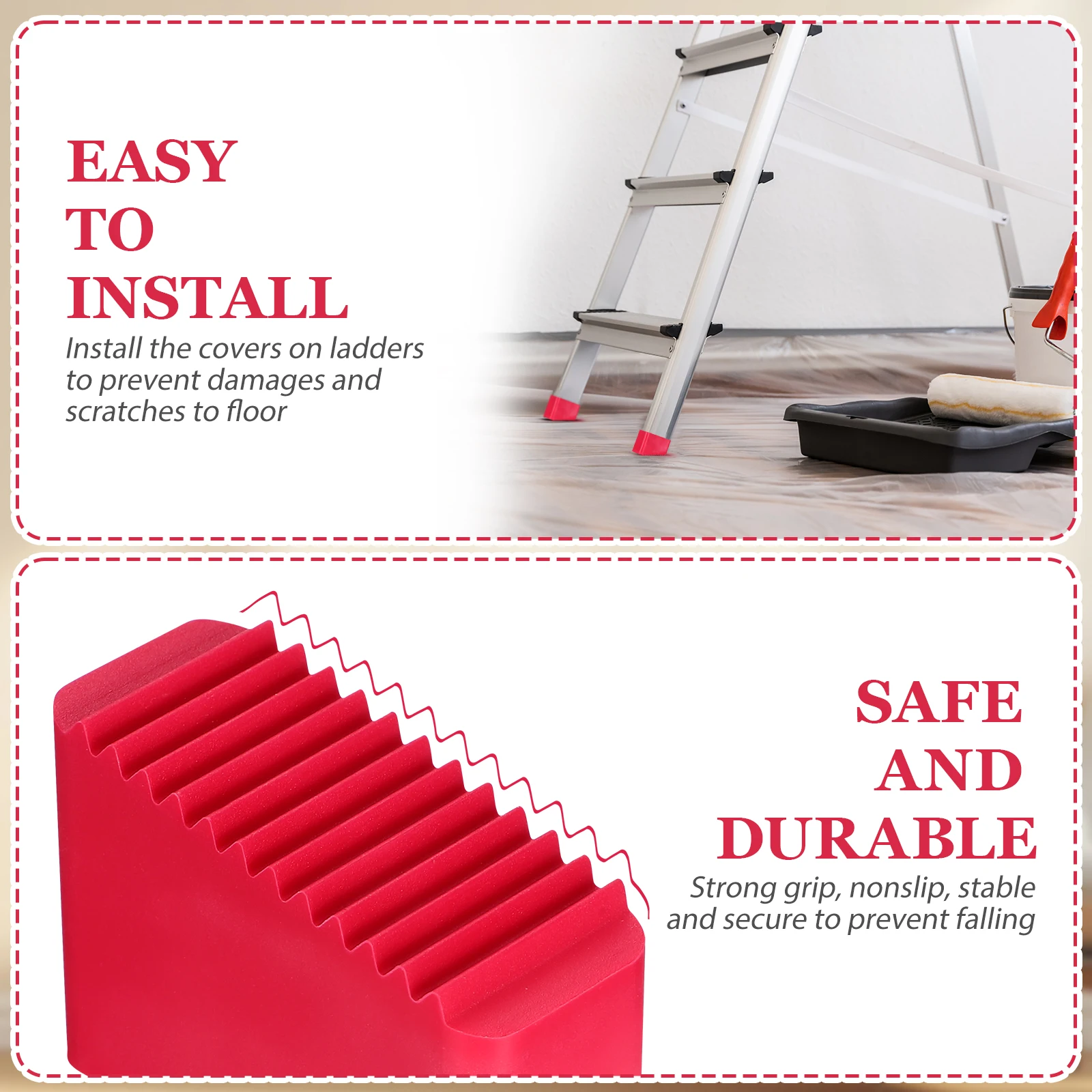 4 ชิ้นบันไดลื่นฟุต Attic เท้า Universal ยางครอบคลุมขาเฟอร์นิเจอร์ด้านล่างสําหรับ Rosy Step