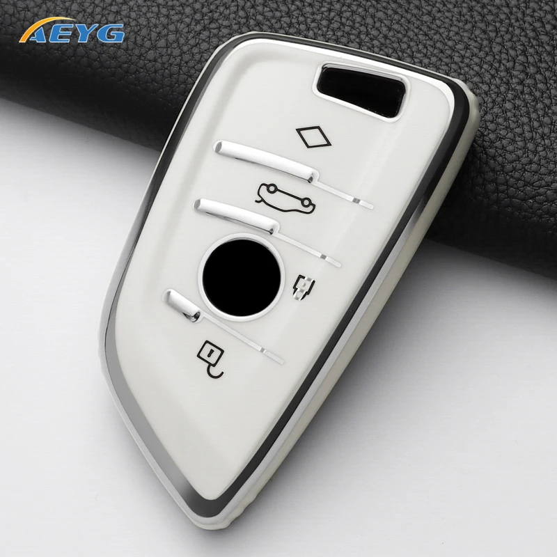 TPU Car Remote Key Case Cover Shell Fob For BMW X1 X3 X4 X5 X6 F15 F16 G30 3 5 7 Series G11 F48 Accessories Keychain