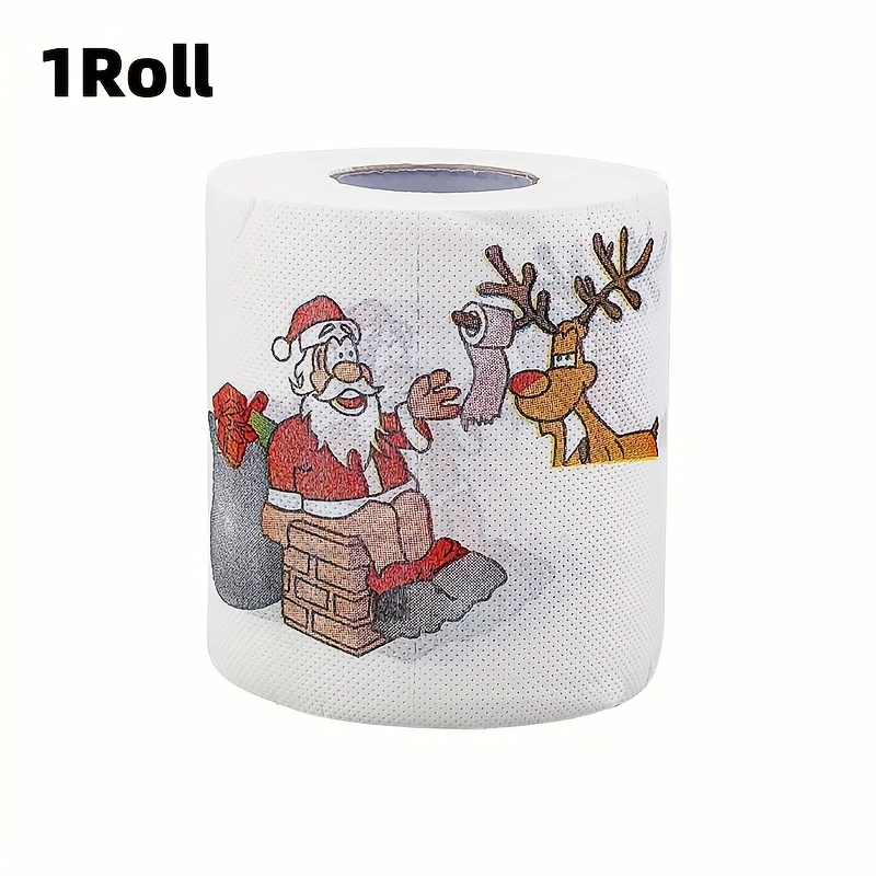 Christmas Toilet Paper - Santa Claus and Holiday Designed Disposable Tissues, Ideal for Christmas Dinner