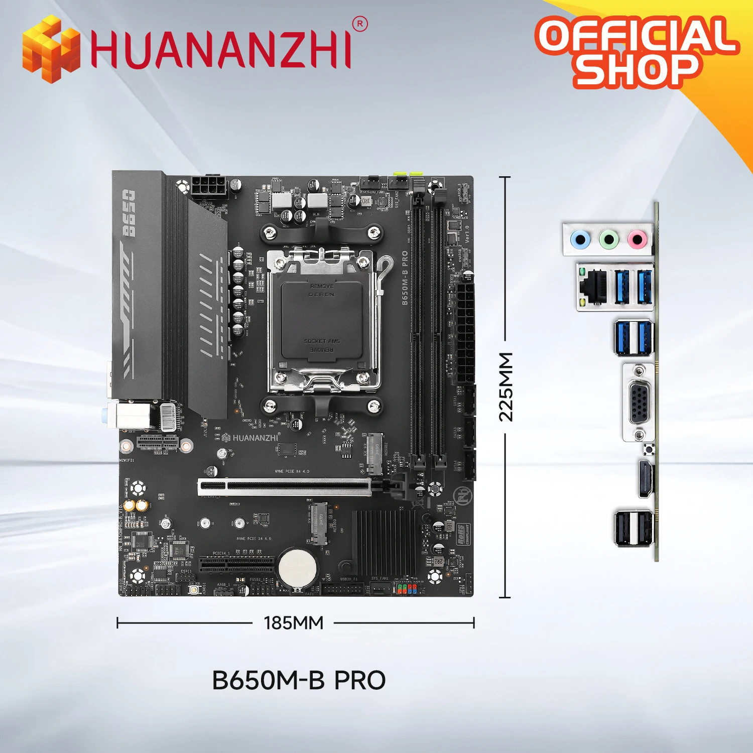 HUANANZHI B650M B PRO AMD AM5 Motherboard unterstützt Ryzen R5 R7 7000 8000 9000 Serie M.2 NVME WIFI Dual Channel DDR5 EXPO RAM