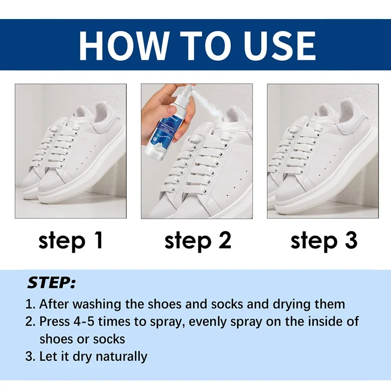 รองเท้าถุงเท้าสเปรย์กําจัดกลิ่นเท้ากลิ่นรองเท้าStink Removerรองเท้าระงับกลิ่นกายAntiแบคทีเรียAntiperspirant Freshener Feet Care