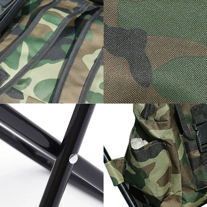 2 in 1 Portable Foldable Backpack Chair Light Fishing Stool Outdoor Mountaineering Bag Camping Traveling Hiking Equipment