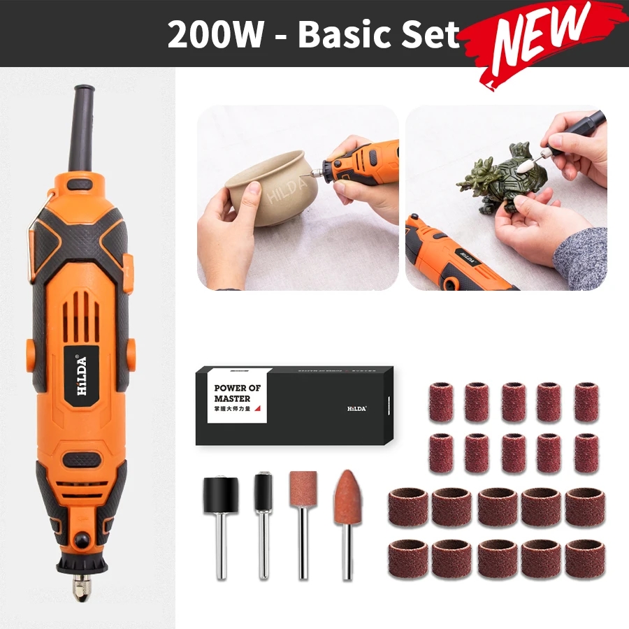 HILDA 200W Graveur Elektrische Bohrmaschine Gravur Dremel Dreh Werkzeug Maschine Neue Stil Variable Geschwindigkeit Mini Bohrer Power Tools
