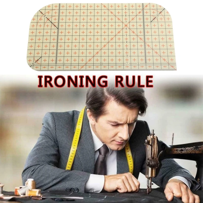 Professional Ironing Ruler Quilting Rulers Resin Patchwork Ruler High Accuracy for Precision Cutting Sewing 20cm Length