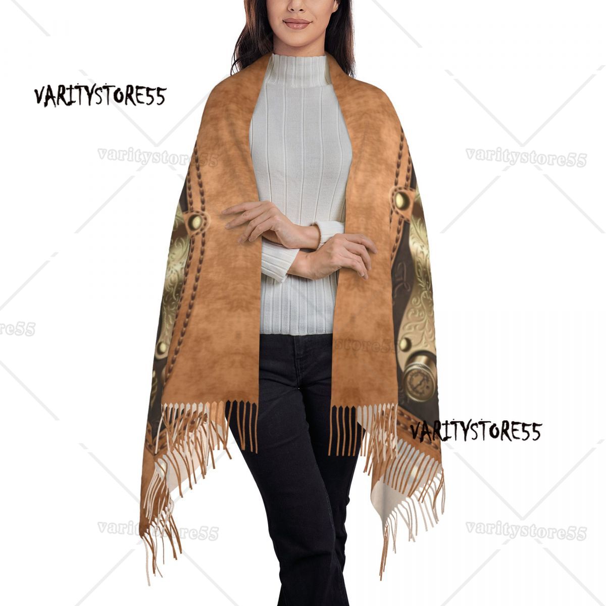 Fashion Steampunk Tassel Scarf Women Soft Fighter Pilot Shawls Wraps Female Winter Fall Scarves