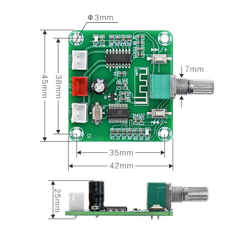 XH-A158 PAM8403 2*5W Bluetooth 5,0 estéreo Mini placa amplificadora Digital doble canal Clase D DC5V AMP