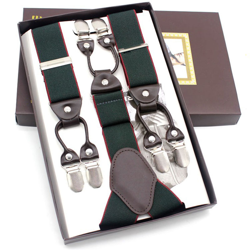 Mode Tirantes Legering Heren Beugels 6 Clips Heren Eastic Bretels Volwassen Bandjes Mode Bretels Nieuwe Bretels