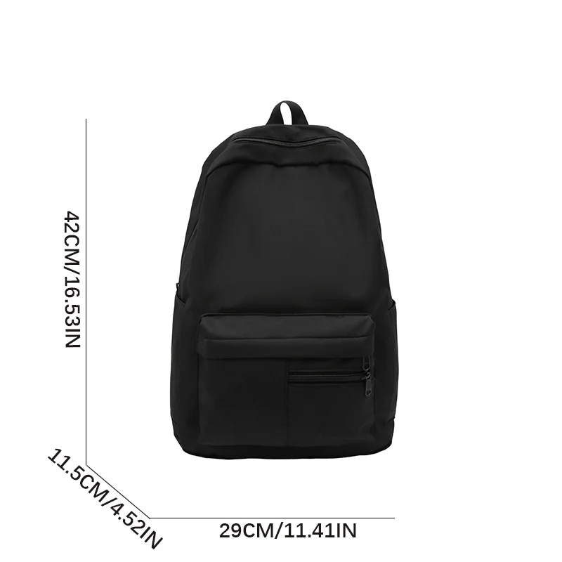 Simple Solid Color Casual Backpack, Lightweight Versatile High School Student Bag, Versatile Solid Color Daypacks ForHangingOut