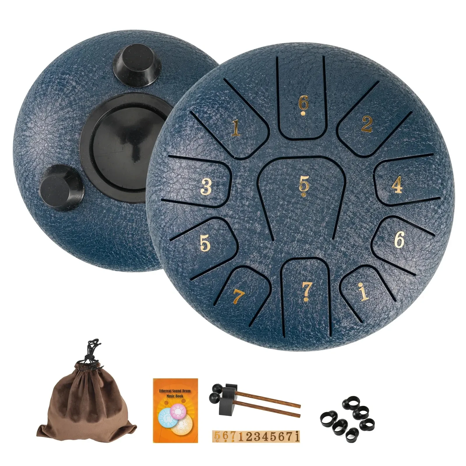 Miwayer Juego de regalo de tambor con lengüeta de acero de 6" |   Instrumento de curación de sonido de 11 notas con kit de afinación |   Herramienta para aliviar la yoga/meditación/ansiedad