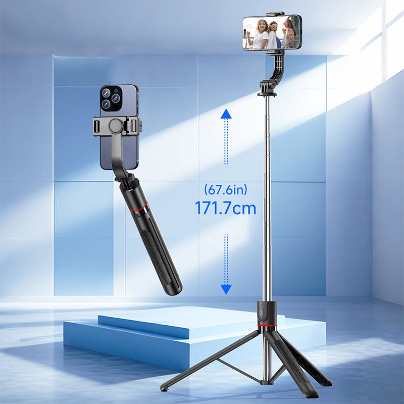 Wireless Remote Selfie stick mobile phone stand anti shake and retractable tripod for Iphone Android Smartphone Shooting Vlog