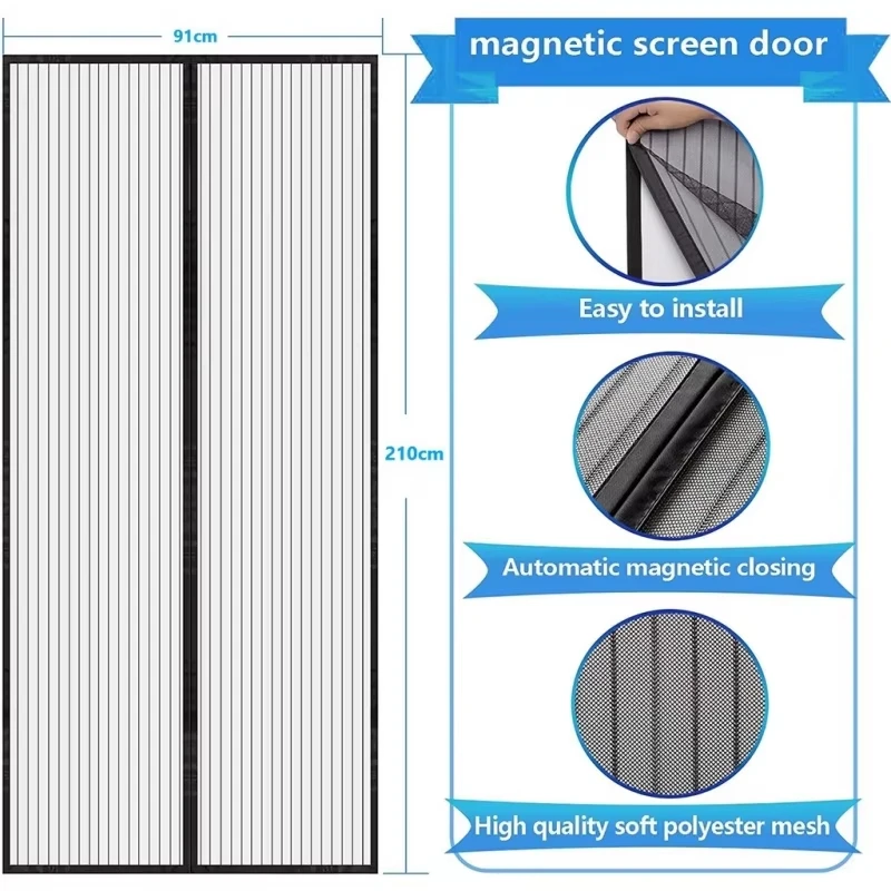 Anti Mosquito Fly Curtains For Doors Screen Magnetic Mosquito Net Door Window Automatic Closing Mesh For Kitchen Living Room