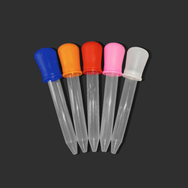 Pipetta in silicone trasparente da 5 ml Pipetta contagocce in plastica per medicinali per bambini Pipetta contagocce per alimenti liquidi 10 colori