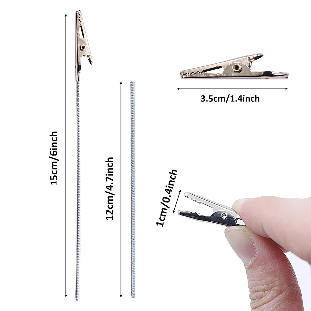 20 ชิ้นลวดโลหะจระเข้ Clamp Long - Tailed จระเข้คลิปเหล็กผู้ถือรูปถ่ายขาตั้ง Memo คลิป DIY การ์ด Photo หมายเหตุผู้ถือคลิป